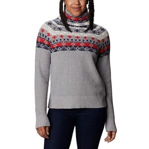 Columbia Womens Pine Street Jacquard Pullover sweater wool blend Size XL